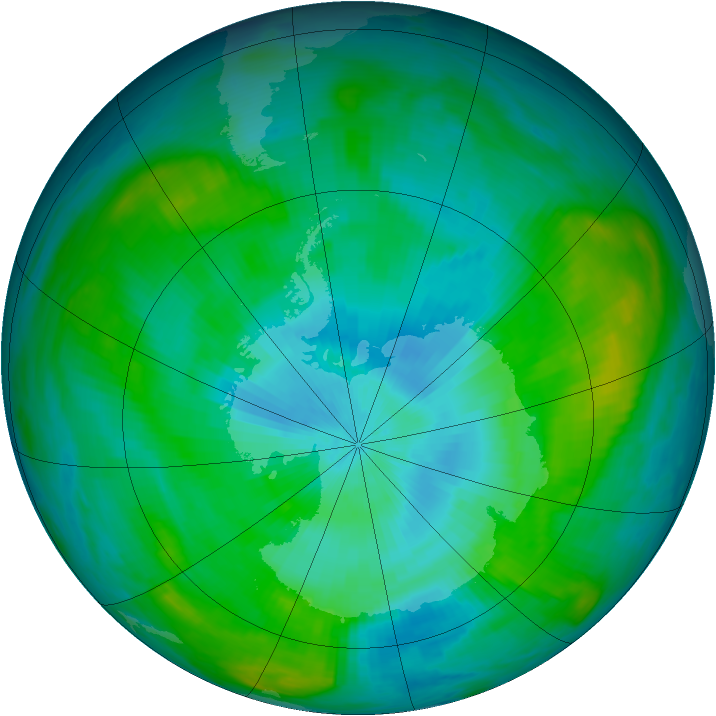 Antarctic ozone map for 15 February 1979